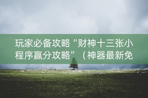 玩家必备攻略“财神十三张小程序赢分攻略”（神器最新免费)