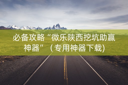 必备攻略“微乐陕西挖坑助赢神器”（专用神器下载)