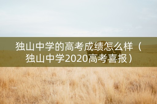 独山中学的高考成绩怎么样（独山中学2020高考喜报）