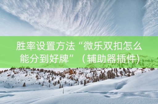 胜率设置方法“微乐双扣怎么能分到好牌”（辅助器插件)