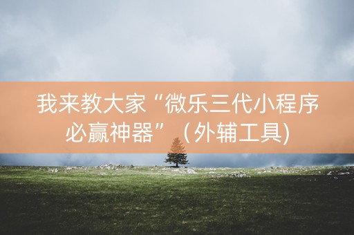 我来教大家“微乐三代小程序必赢神器”（外辅工具)