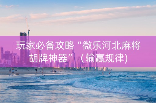 玩家必备攻略“微乐河北麻将胡牌神器”（输赢规律)
