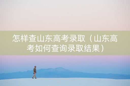怎样查山东高考录取（山东高考如何查询录取结果）