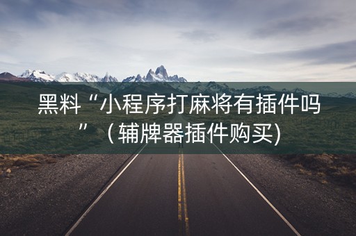 黑料“小程序打麻将有插件吗”（辅牌器插件购买)