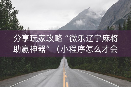 分享玩家攻略“微乐辽宁麻将助赢神器”（小程序怎么才会赢)