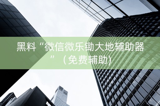 黑料“微信微乐锄大地辅助器”（免费辅助)