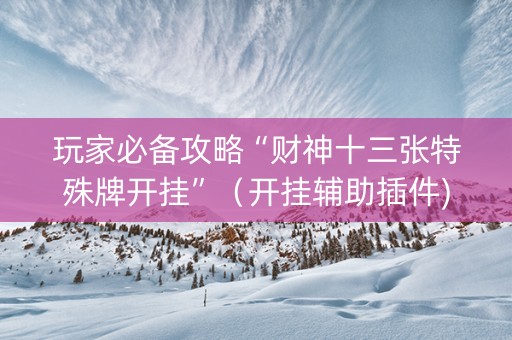 玩家必备攻略“财神十三张特殊牌开挂”（开挂辅助插件)