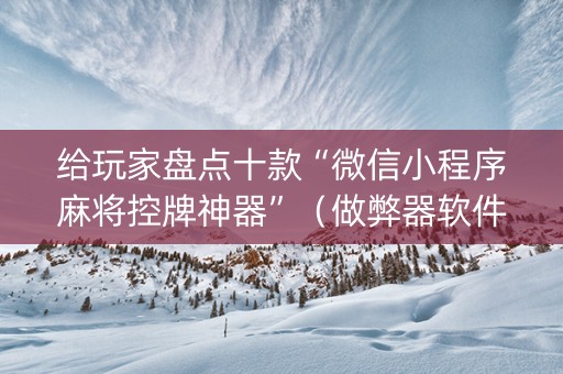 给玩家盘点十款“微信小程序麻将控牌神器”（做弊器软件下载)