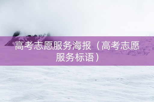 高考志愿服务海报（高考志愿服务标语）