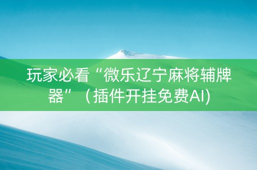 玩家必看“微乐辽宁麻将辅牌器”（插件开挂免费AI)