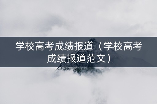 学校高考成绩报道（学校高考成绩报道范文）