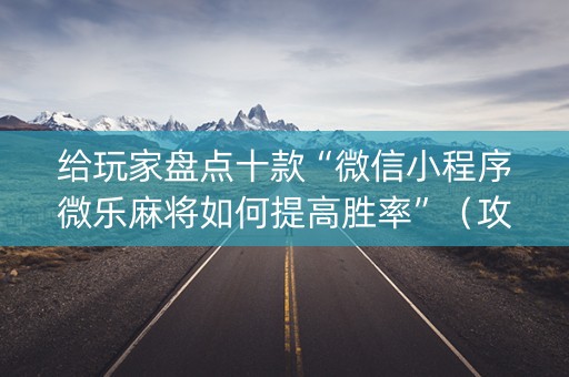 给玩家盘点十款“微信小程序微乐麻将如何提高胜率”（攻略插件)
