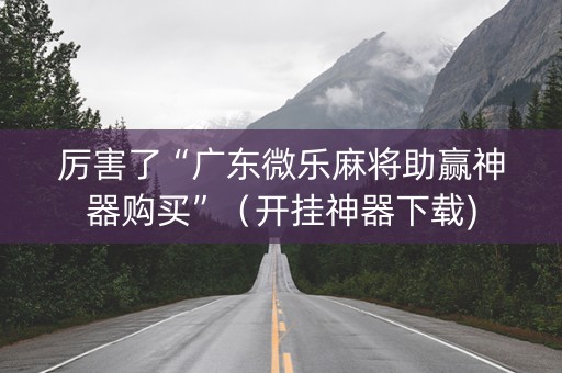 厉害了“广东微乐麻将助赢神器购买”（开挂神器下载)