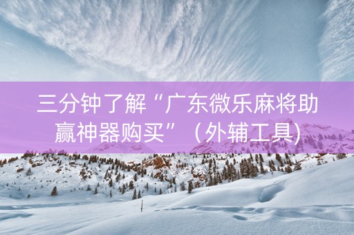 三分钟了解“广东微乐麻将助赢神器购买”（外辅工具)