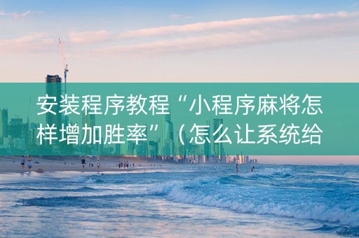 安装程序教程“小程序麻将怎样增加胜率”（怎么让系统给你发好牌)