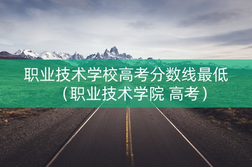 职业技术学校高考分数线最低（职业技术学院 高考）