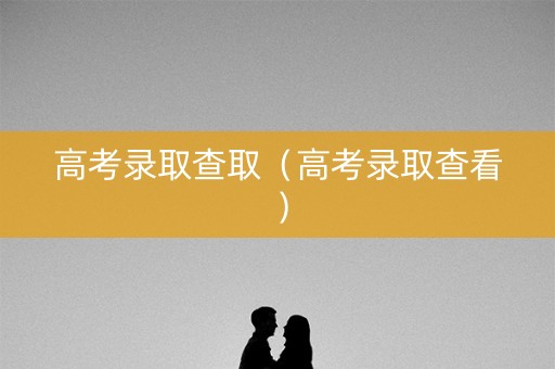 高考录取查取（高考录取查看）