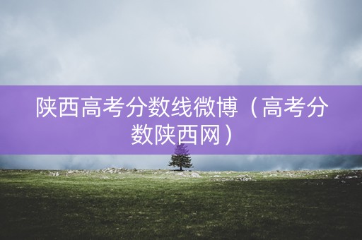 陕西高考分数线微博（高考分数陕西网）