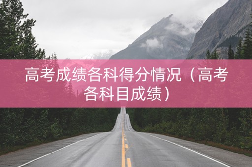 高考成绩各科得分情况（高考各科目成绩）