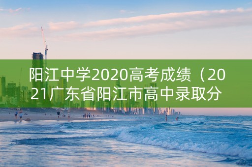 阳江中学2020高考成绩（2021广东省阳江市高中录取分数线）