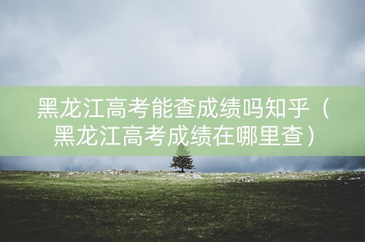 黑龙江高考能查成绩吗知乎（黑龙江高考成绩在哪里查）