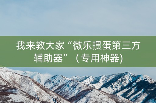 我来教大家“微乐掼蛋第三方辅助器”（专用神器)