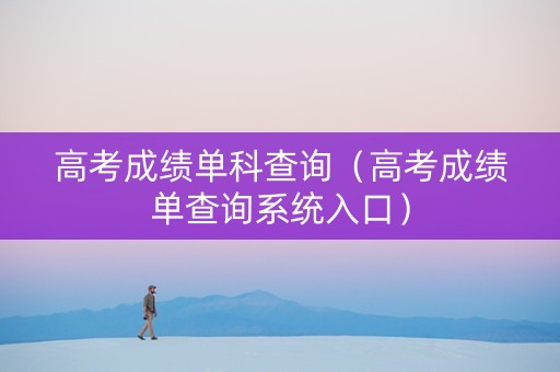 高考成绩单科查询（高考成绩单查询系统入口）