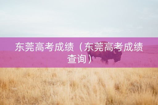 东莞高考成绩（东莞高考成绩查询）