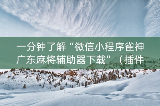 一分钟了解“微信小程序雀神广东麻将辅助器下载”（插件开挂免费AI)