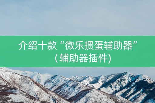 介绍十款“微乐掼蛋辅助器”（辅助器插件)