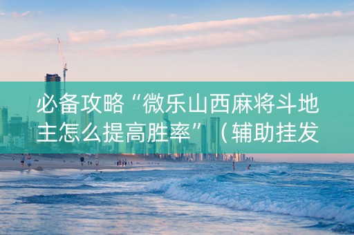 必备攻略“微乐山西麻将斗地主怎么提高胜率”（辅助挂发牌规律)