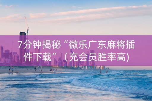 7分钟揭秘“微乐广东麻将插件下载”（充会员胜率高)
