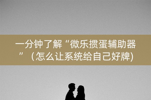 一分钟了解“微乐掼蛋辅助器”（怎么让系统给自己好牌)