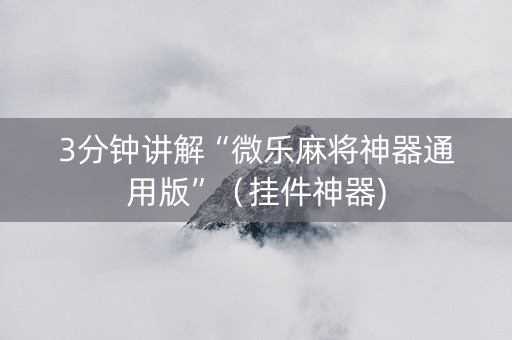 3分钟讲解“微乐麻将神器通用版”（挂件神器)