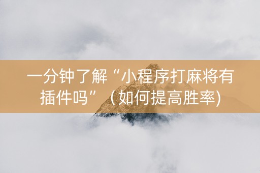 一分钟了解“小程序打麻将有插件吗”（如何提高胜率)
