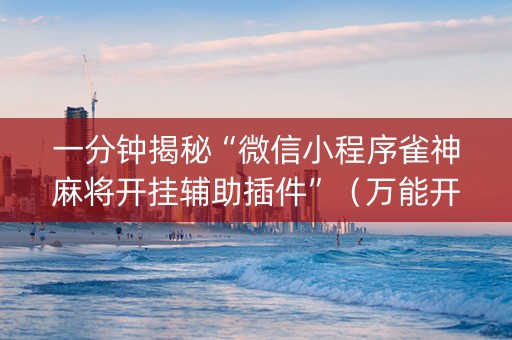 一分钟揭秘“微信小程序雀神麻将开挂辅助插件”（万能开挂器)