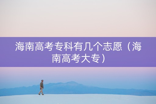 海南高考专科有几个志愿（海南高考大专）