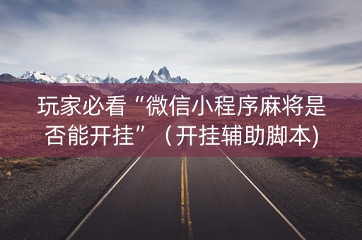 玩家必看“微信小程序麻将是否能开挂”（开挂辅助脚本)
