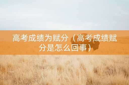 高考成绩为赋分（高考成绩赋分是怎么回事）