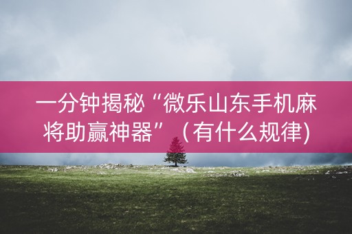 一分钟揭秘“微乐山东手机麻将助赢神器”（有什么规律)