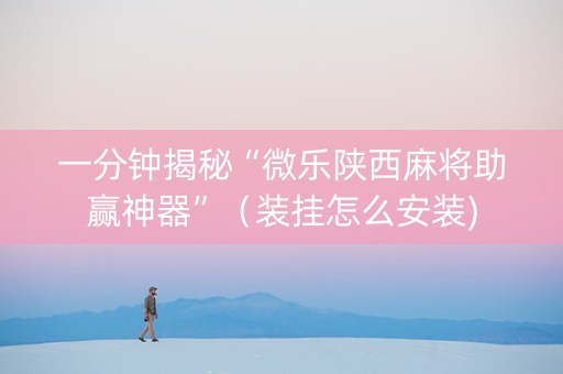 一分钟揭秘“微乐陕西麻将助赢神器”（装挂怎么安装)