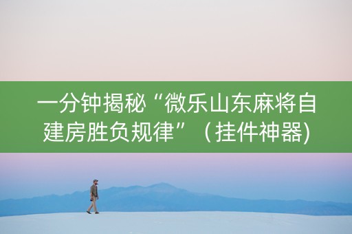 一分钟揭秘“微乐山东麻将自建房胜负规律”（挂件神器)