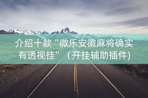 介绍十款“微乐安徽麻将确实有透视挂”（开挂辅助插件)