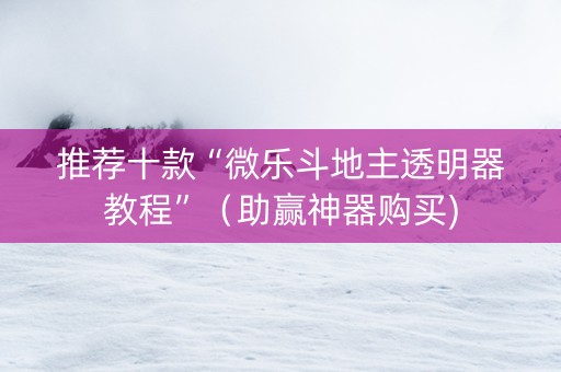 推荐十款“微乐斗地主透明器教程”（助赢神器购买)