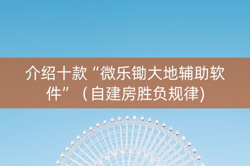 介绍十款“微乐锄大地辅助软件”（自建房胜负规律)