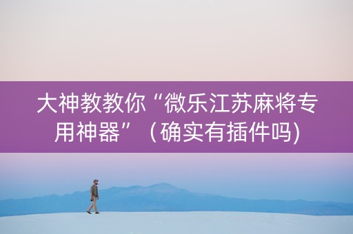 大神教教你“微乐江苏麻将专用神器”（确实有插件吗)