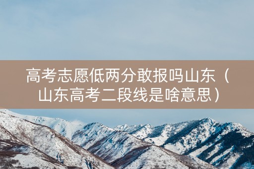 高考志愿低两分敢报吗山东（山东高考二段线是啥意思）