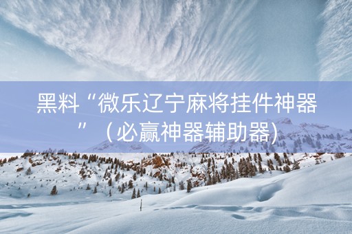 黑料“微乐辽宁麻将挂件神器”（必赢神器辅助器)