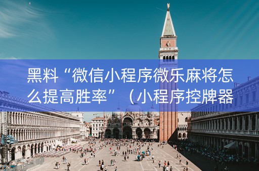 黑料“微信小程序微乐麻将怎么提高胜率”（小程序控牌器)