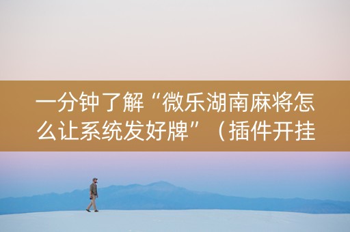 一分钟了解“微乐湖南麻将怎么让系统发好牌”（插件开挂免费AI)